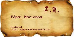 Pápai Marianna névjegykártya